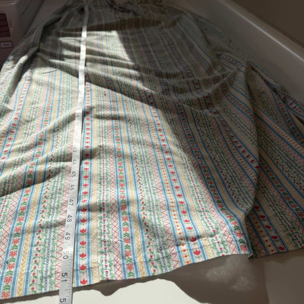 Vintage Lanz of Salzburg Floral Striped Nightgown British Hong Kong Blue White - Picture 10 of 10